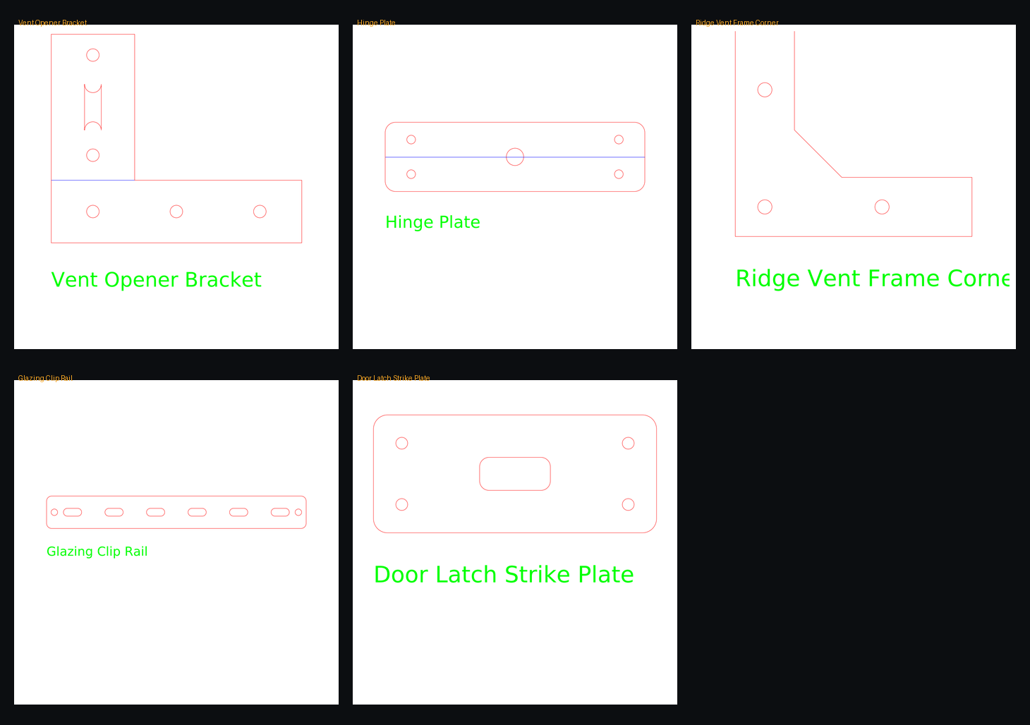 Greenhouse Hardware DXF Pack preview